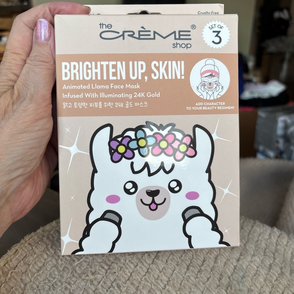 The Crème Shop Brighten Up, Skin! Face Mask - 3 in Pack.  New Sealed.